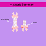 Bow & Bloom - Hand made -Coquette Bow Magnetic Bookmark | Aesthetic Pink Stationery Accessory | Feminine Desk & Reading Gift