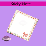 Bow & Bloom- Hand-made Coquette Bow Sticky Notes | Aesthetic Pink Desk Accessories | Feminine Stationery Gift
