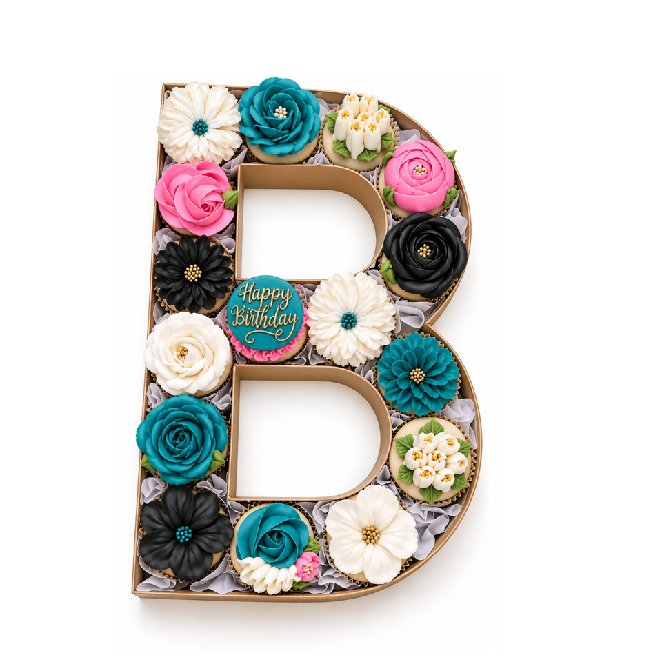 Custom Letter & Number Cupcake Monogram Arrangements