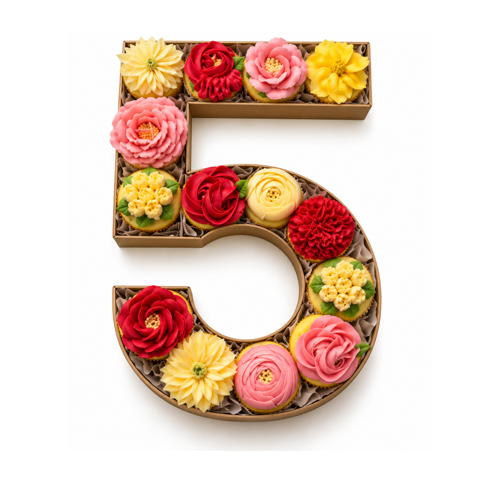 Custom Letter & Number Cupcake Monogram Arrangements