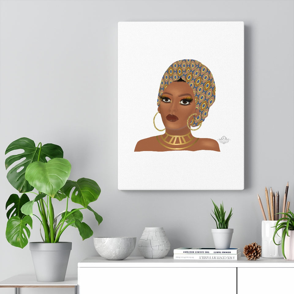 Luxury Afro Woman Canvas Gallery Wraps